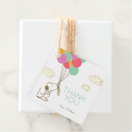 Snoopy en Balloons Birthday Hartelijk dank Bedankjes Labels (In situ)