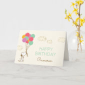 Snoopy en Balloons Birthday Kaart (Gele Bloem)