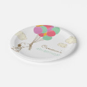 Snoopy en Balloons Birthday Papieren Bordje (Gekanteld)
