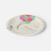 Snoopy en Balloons Birthday Papieren Bordje (Gekanteld)