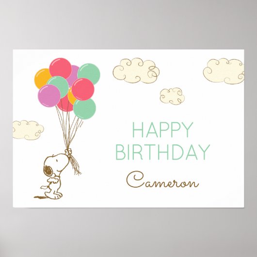 Snoopy en Balloons Birthday Poster (Voorkant)