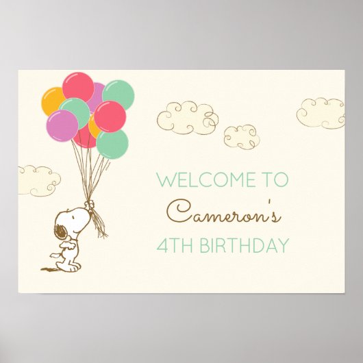 Snoopy en Balloons Birthday Poster (Voorkant)