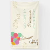 Snoopy en Balloons Birthday Spandoek (Verticaal)