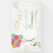 Snoopy en Balloons Birthday Spandoek (Verticaal)