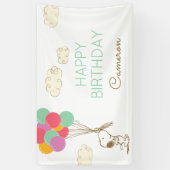 Snoopy en Balloons Birthday Spandoek (Verticaal)