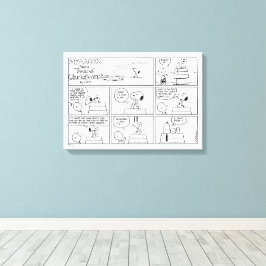 Snoopy en Charlie Brown | Engelse muffin Canvas Afdruk (Insitu (Houten vloer))
