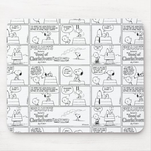 Snoopy en Charlie Brown | Engelse muffin Muismat (Voorkant)