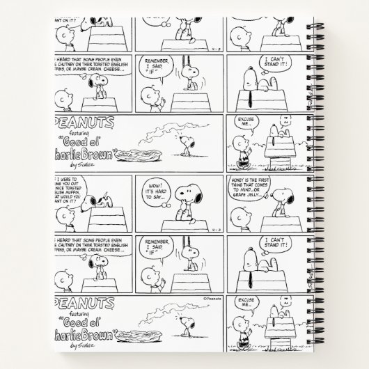 Snoopy en Charlie Brown | Engelse muffin Notitieboek (Achterkant)