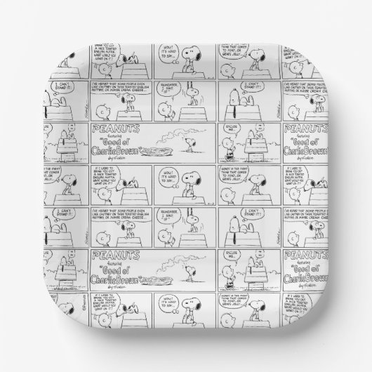 Snoopy en Charlie Brown | Engelse muffin Papieren Bordje (Voorkant)