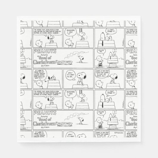 Snoopy en Charlie Brown | Engelse muffin Servet (Voorkant)