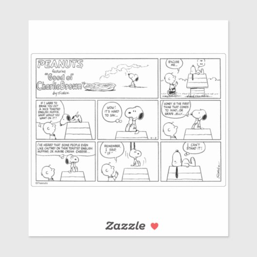 Snoopy en Charlie Brown | Engelse muffin Sticker (Vel)