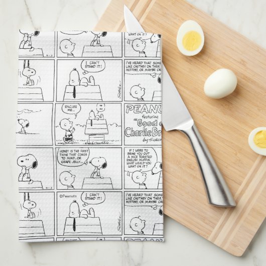 Snoopy en Charlie Brown | Engelse muffin Theedoek (Quarter Fold)
