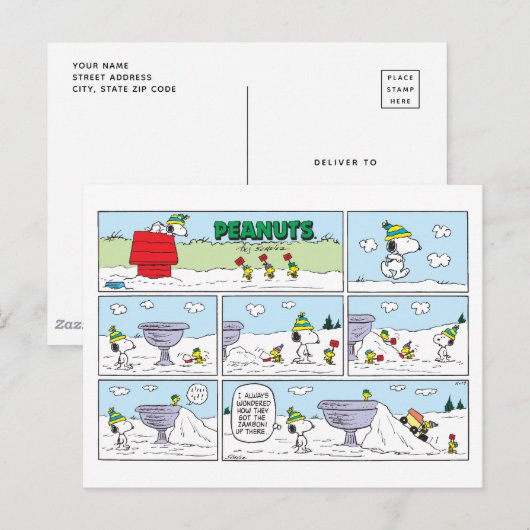 Snoopy en de Zamboni bemanning Briefkaart (Voorkant / Achterkant)