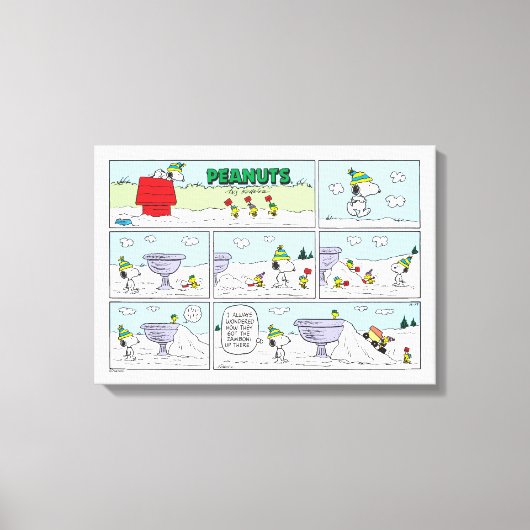 Snoopy en de Zamboni bemanning Canvas Afdruk (Voorkant)