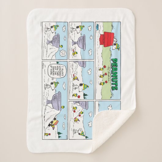 Snoopy en de Zamboni bemanning Sherpa Deken (Voorkant)