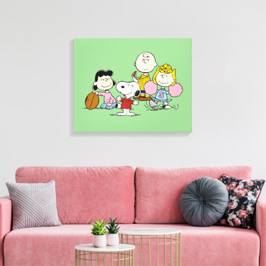 Snoopy en het Football Gang Play Canvas Afdruk (Insitu (Woonkamer))
