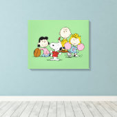 Snoopy en het Football Gang Play Canvas Afdruk (Insitu (Houten vloer))