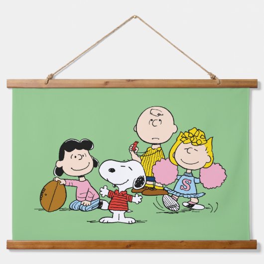 Snoopy en het Football Gang Play Hangend Wandkleed (Voorkant)