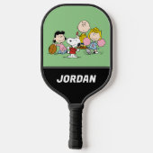 Snoopy en het Football Gang Play | Jouw namen toev Pickleball Paddle (Achterkant)