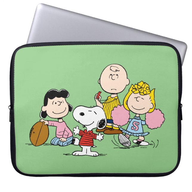 Snoopy en het Football Gang Play Laptop Sleeve (Voorkant)