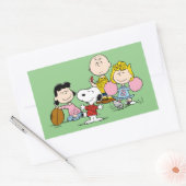 Snoopy en het Football Gang Play Rechthoekige Sticker (Envelop)