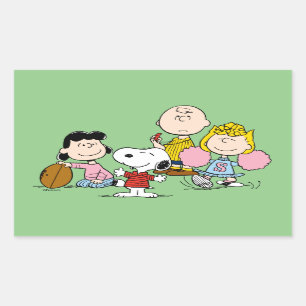 Snoopy en het Football Gang Play Rechthoekige Sticker