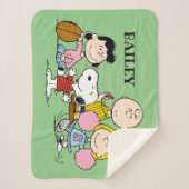 Snoopy en het Football Gang Play Sherpa Deken (Voorkant)