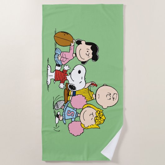 Snoopy en het Football Gang Play Strandlaken (Voorkant)