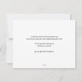 Snoopy en Pumpkin First Birthday Dank u Kaart (Achterkant)