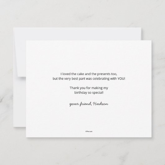 Snoopy en Pumpkin First Birthday Dank u Kaart (Achterkant)