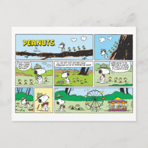 Snoopy en vrienden   Ga kamperen Briefkaart
