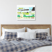 Snoopy en vrienden | Ga kamperen Canvas Afdruk (Insitu (Slaapkamer))
