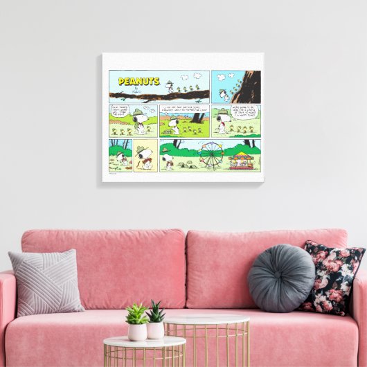 Snoopy en vrienden | Ga kamperen Canvas Afdruk (Insitu (Woonkamer))