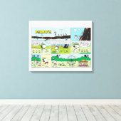 Snoopy en vrienden | Ga kamperen Canvas Afdruk (Insitu (Houten vloer))
