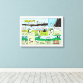Snoopy en vrienden | Ga kamperen Canvas Afdruk (Insitu (Houten vloer))