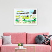 Snoopy en vrienden | Ga kamperen Canvas Afdruk (Insitu (Woonkamer))