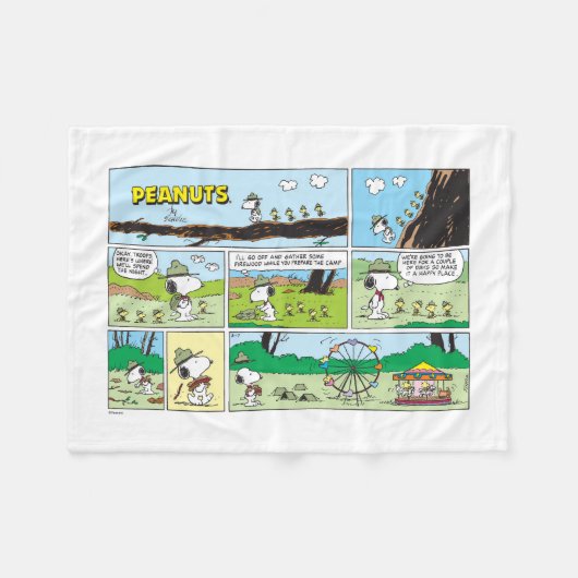 Snoopy en vrienden | Ga kamperen Fleece Deken (Voorkant (Horizontaal))