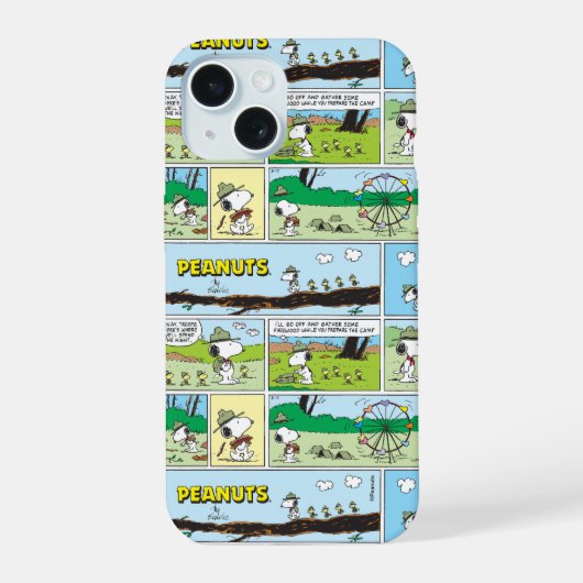 Snoopy en vrienden | Ga kamperen iPhone 15 Case (Achterkant)