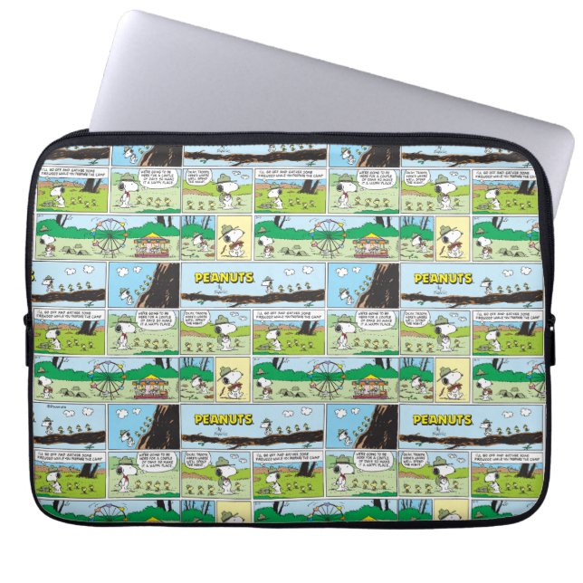 Snoopy en vrienden | Ga kamperen Laptop Sleeve (Voorkant)