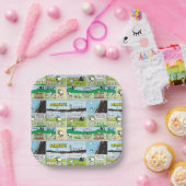 Snoopy en vrienden | Ga kamperen Papieren Bordje (Feest)