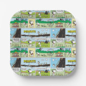 Snoopy en vrienden | Ga kamperen Papieren Bordje (Voorkant)