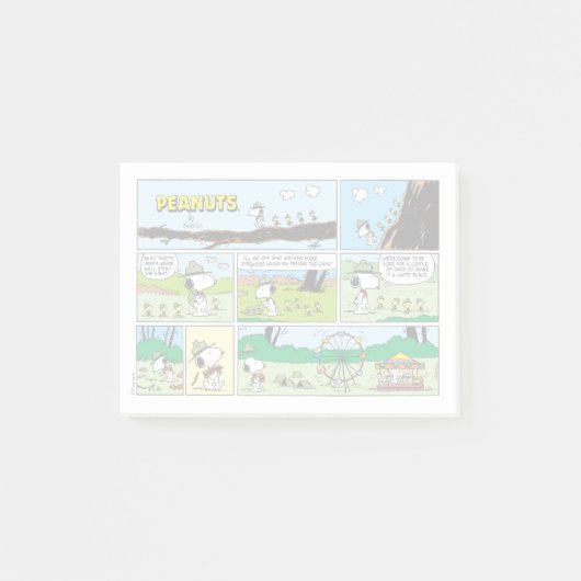 Snoopy en vrienden | Ga kamperen Post-it® Notes (Voorkant)