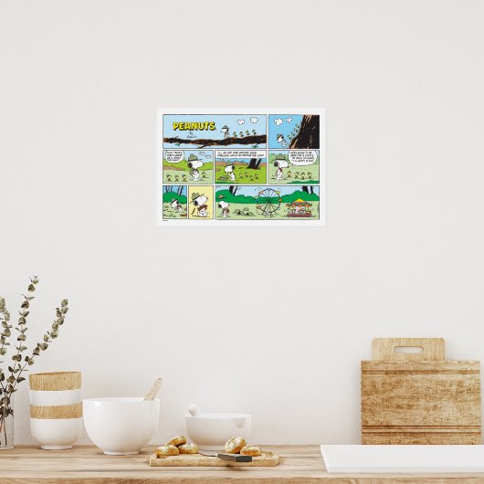 Snoopy en vrienden | Ga kamperen Poster (Keuken)