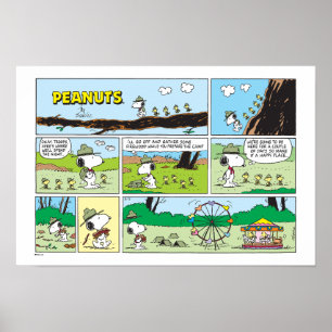 Snoopy en vrienden Ga kamperen Poster