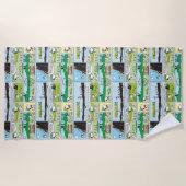 Snoopy en vrienden | Ga kamperen Strandlaken (Voorkant)