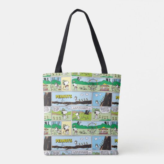 Snoopy en vrienden | Ga kamperen Tote Bag (Achterkant)