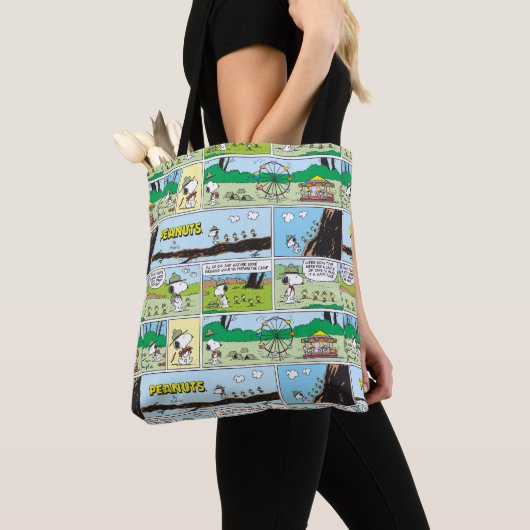 Snoopy en vrienden | Ga kamperen Tote Bag (Dichtbij)