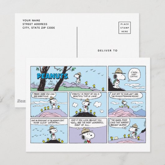 Snoopy en vrienden | Ga wandelen Briefkaart (Voorkant / Achterkant)