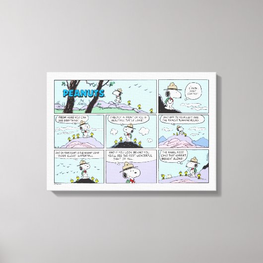 Snoopy en vrienden | Ga wandelen Canvas Afdruk (Voorkant)