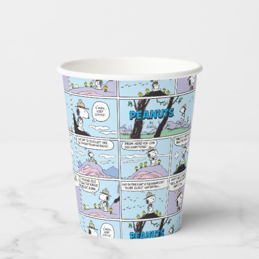 Snoopy en vrienden | Ga wandelen Papieren Bekers (Achterkant)